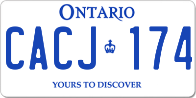 ON license plate CACJ174