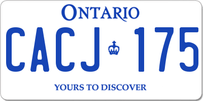 ON license plate CACJ175