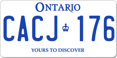 ON license plate CACJ176