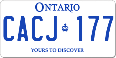 ON license plate CACJ177