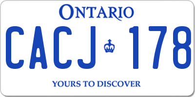 ON license plate CACJ178