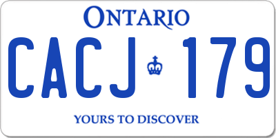 ON license plate CACJ179