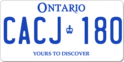 ON license plate CACJ180