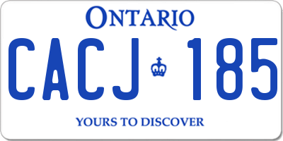 ON license plate CACJ185