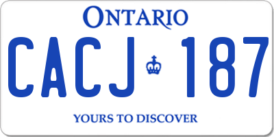 ON license plate CACJ187