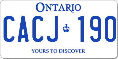 ON license plate CACJ190