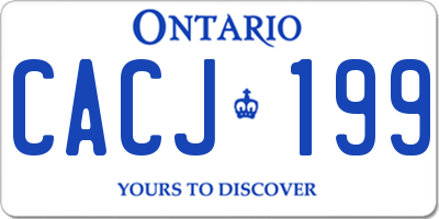 ON license plate CACJ199