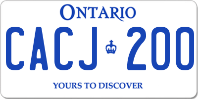 ON license plate CACJ200