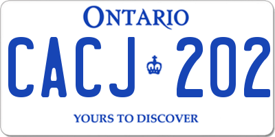 ON license plate CACJ202