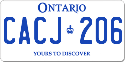 ON license plate CACJ206