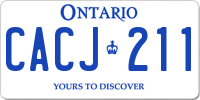 ON license plate CACJ211