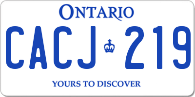 ON license plate CACJ219