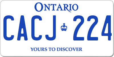 ON license plate CACJ224