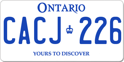 ON license plate CACJ226