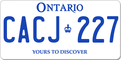 ON license plate CACJ227