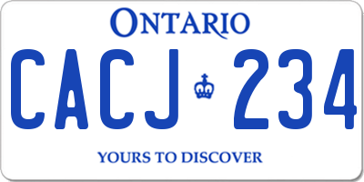 ON license plate CACJ234