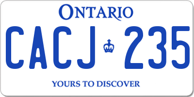 ON license plate CACJ235