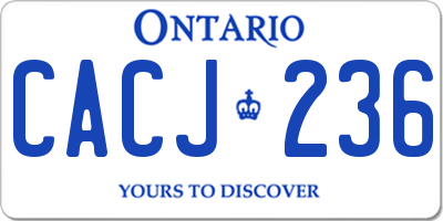 ON license plate CACJ236