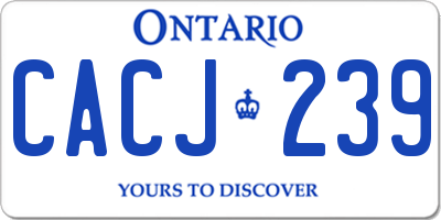 ON license plate CACJ239