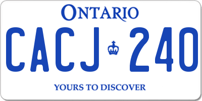 ON license plate CACJ240