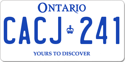 ON license plate CACJ241