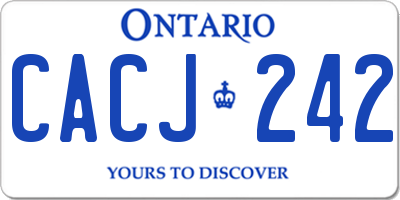 ON license plate CACJ242