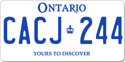 ON license plate CACJ244