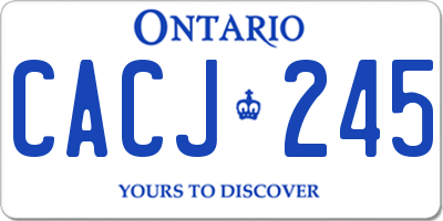 ON license plate CACJ245