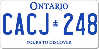 ON license plate CACJ248