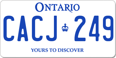 ON license plate CACJ249