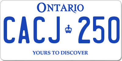 ON license plate CACJ250