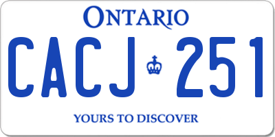 ON license plate CACJ251