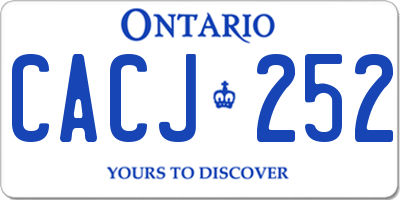 ON license plate CACJ252