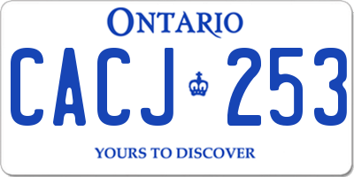 ON license plate CACJ253