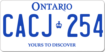 ON license plate CACJ254