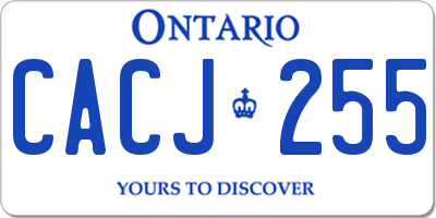 ON license plate CACJ255