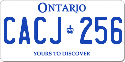 ON license plate CACJ256