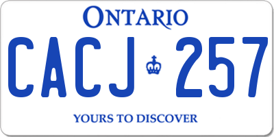 ON license plate CACJ257