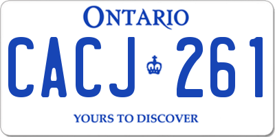 ON license plate CACJ261