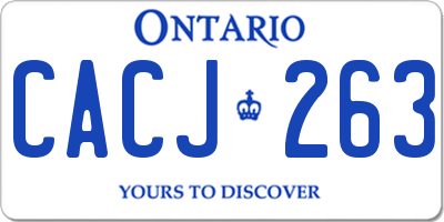 ON license plate CACJ263