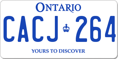 ON license plate CACJ264