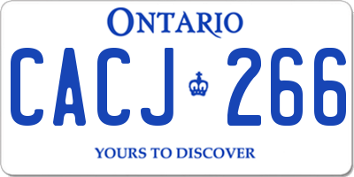 ON license plate CACJ266