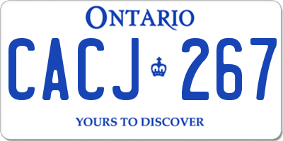 ON license plate CACJ267