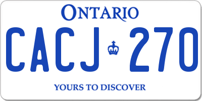 ON license plate CACJ270