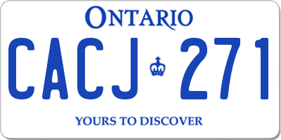 ON license plate CACJ271