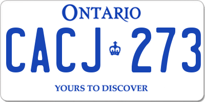 ON license plate CACJ273