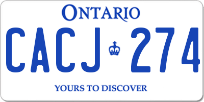 ON license plate CACJ274