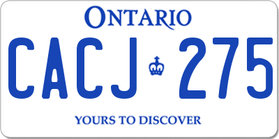 ON license plate CACJ275