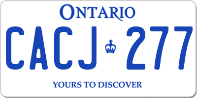 ON license plate CACJ277