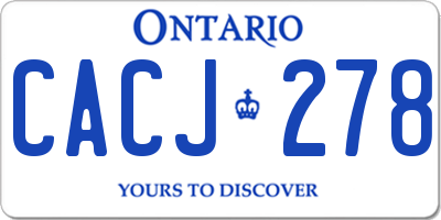 ON license plate CACJ278